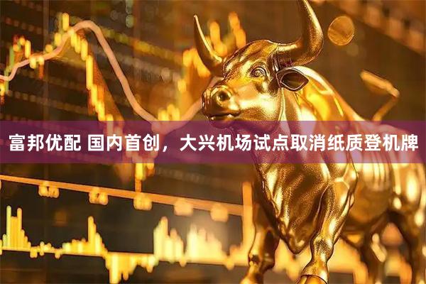 富邦优配 国内首创，大兴机场试点取消纸质登机牌